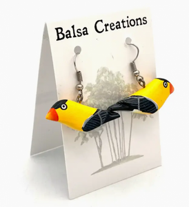 American Goldfinch Balsa Earrings