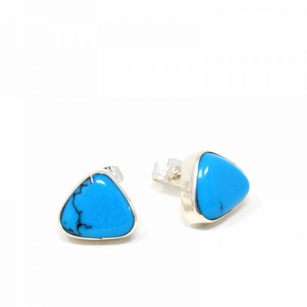Sterling SIlver Turquoise Triangle Earrings
