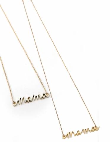 Mama Script Necklace