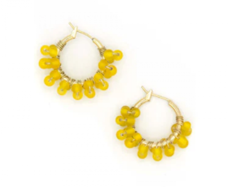 Sunshine Beaded Hoops