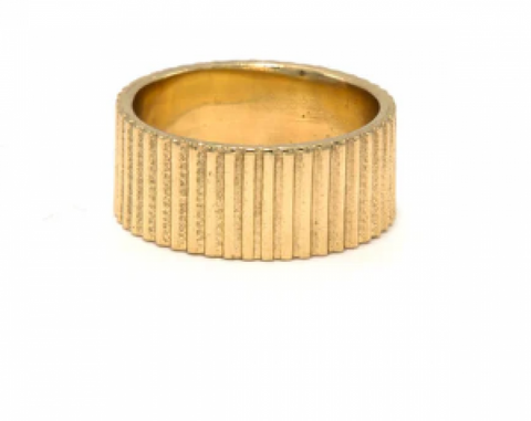 Stately Striped Brass Ring