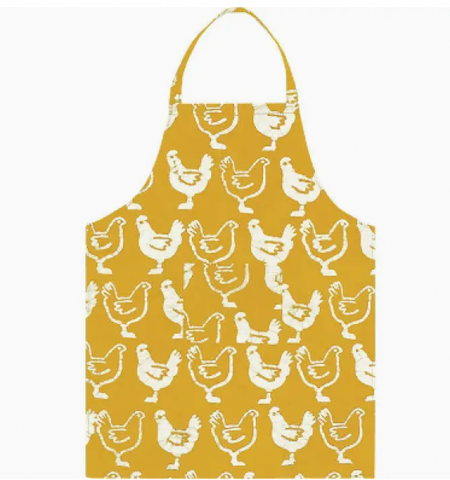 Apron Reversible Chickens Gold