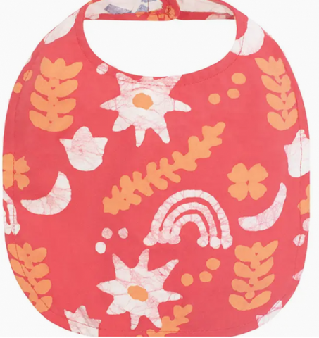 Batik Baby Bib Sun & Moon - Papaya