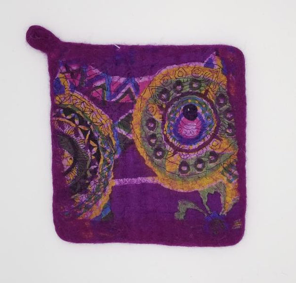 Wool Potholder Infused with Cotton Fabric