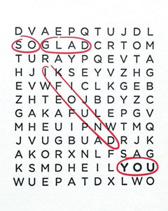 Word Search Love Greeting Card