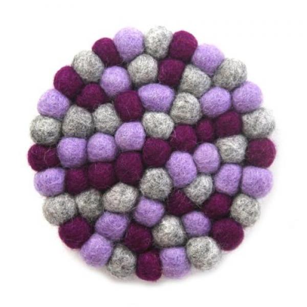 Purple Felt Ball Trivet