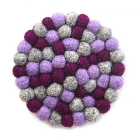 Purple Felt Ball Trivet