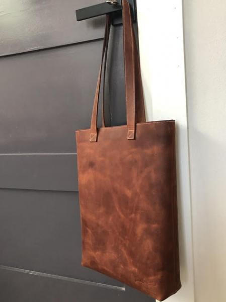 Origin Creations Tote - 100% Leather Saddle Brown
