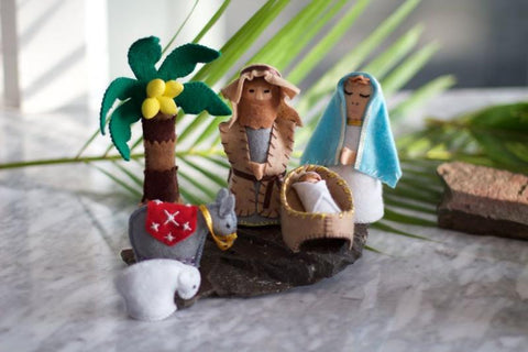 Nicaraguan Felted Nativity - 7 piece set
