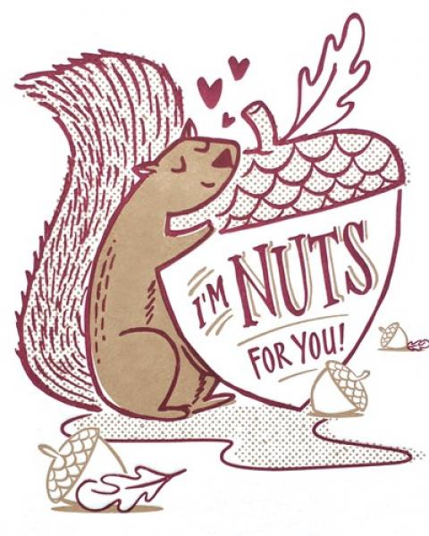 Squirrel Nuts Love Card