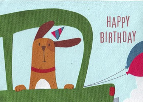 Cruising Dog Birthday Card
