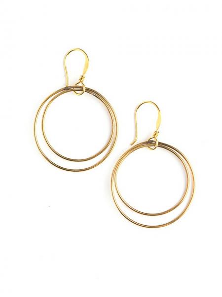double moon earrings - brass