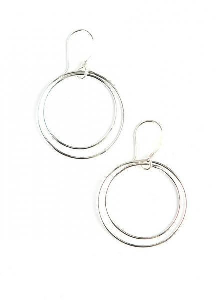 double moon earrings - silver
