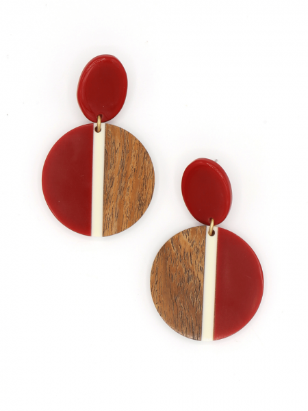 Volcano Wood and Resin Statement Earrings