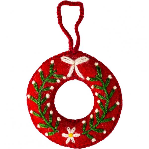 Felted Embroidered Ornament