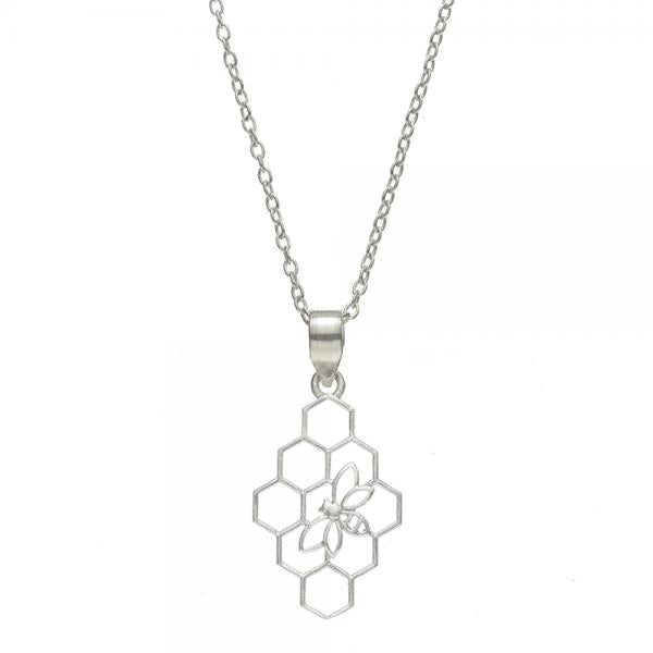 Beehive Silver Necklace