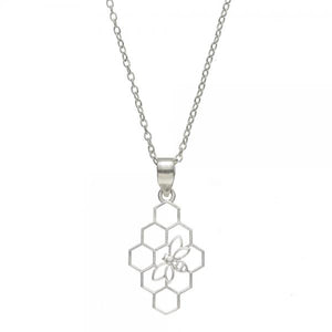 Beehive Silver Necklace