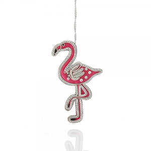Tropical Zari Flamingo Ornament