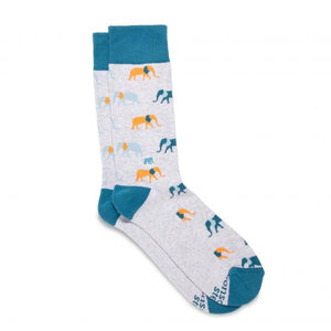 Socks That Protect Elephants - orange and blue
