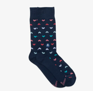 Socks That Find a Cure - navy hearts