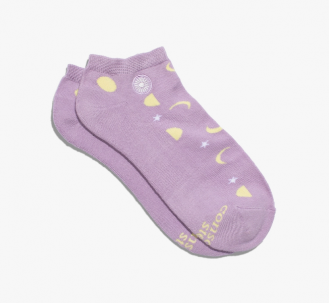 Socks That Support Mental Health Purple Moons Ankle