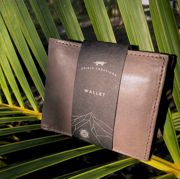 Origin Creations 100% Leather Mocha Bi-Fold Wallet